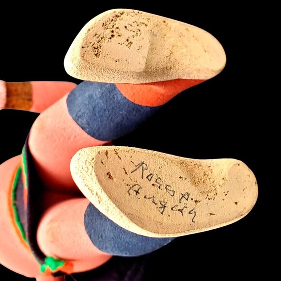 Vintage Zuni Hopi Katsina Mudhead Carved Wood Kachina Doll With Rattle by Ross - Picture 3 of 11